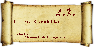Liszov Klaudetta névjegykártya